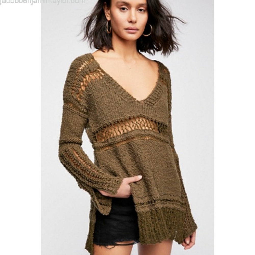 Free People Belong You Chunky Loose Knit Sweater S